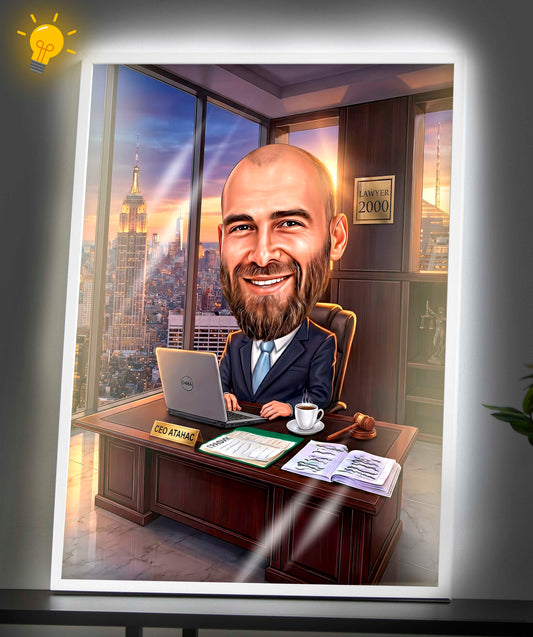 Светеща карикатура "Шеф"