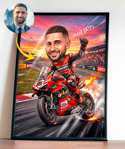 Biker LED Caricature