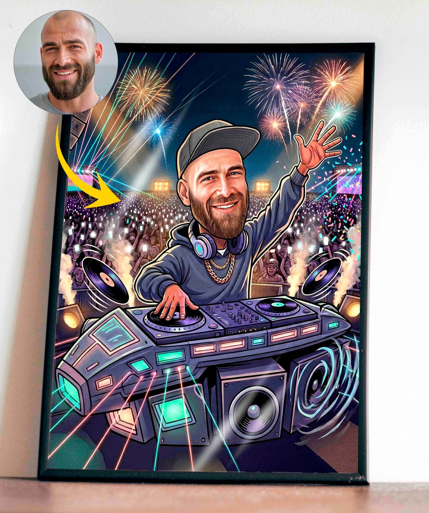 Светеща карикатура "DJ"