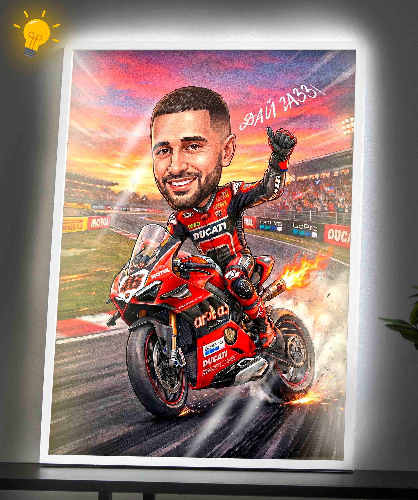 Biker LED Caricature
