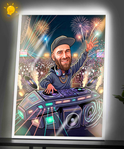 Светеща карикатура "DJ"